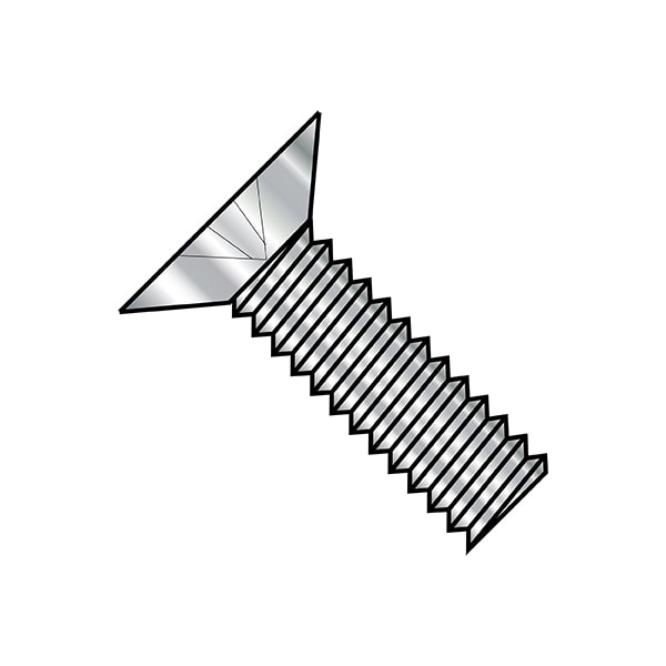Zoro Select #8-32 x 7/8 in Phillips Flat Machine Screw, Plain
