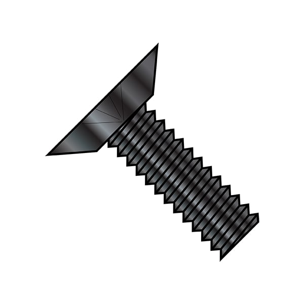 Zoro Select 1/4"-20 x 1/2 in Phillips Flat Machine Screw, Black Oxide Steel, 5000 PK 1408MPUB - main