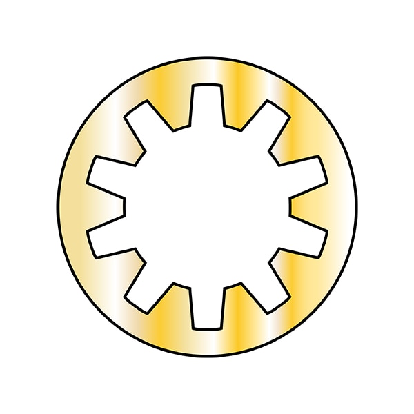 Zoro Select Military Internal Tooth Lock Washer, For Screw Size #4 Steel, Zinc Plated Finish, 10000 PK MS35333-36 - main