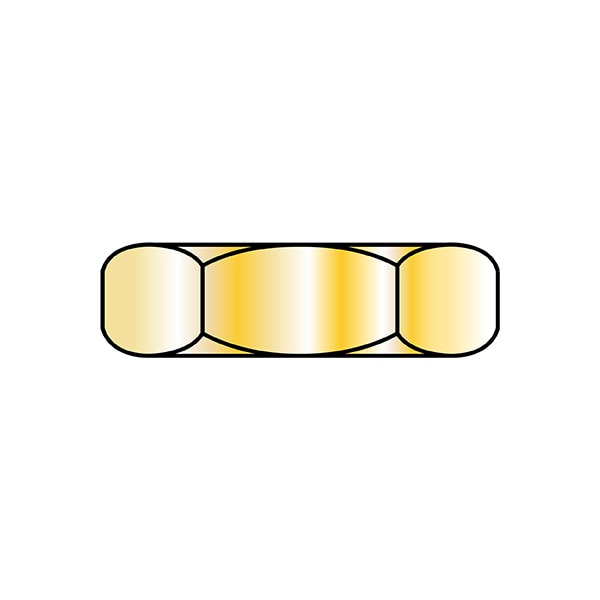 Zoro Select Hex Nut, 1/4