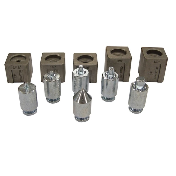 Mastercool 3/16", 1/4", 5/16", 3/8", 1/2" Drive Flare/Double Flaring Adapter Set, 37 Deg, 11 pcs 71098 - main