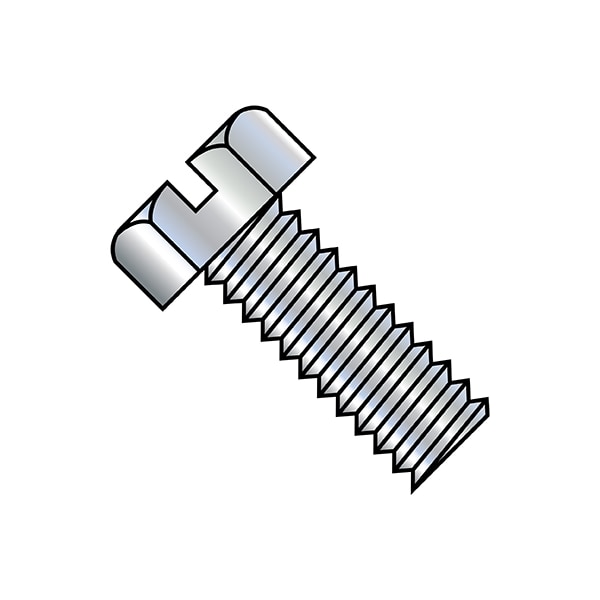 Zoro Select #6-32 x 5/16 in Slotted Hex Machine Screw, Zinc Plated