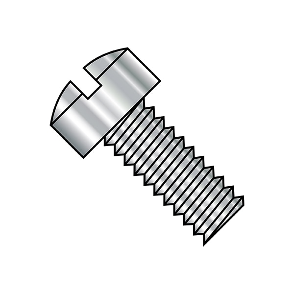 Zoro Select #10-24 x 3/8 in Slotted Fillister Machine Screw, Plain Steel, 4000 PK 1006MSL188