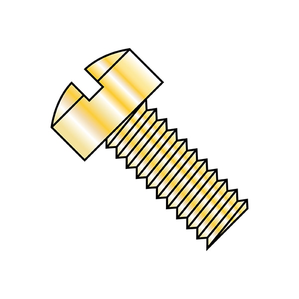 Zoro Select #8-32 x 1/4 in Slotted Fillister Machine Screw, Zinc Yellow Steel, 10000 PK 0804MSLY - main