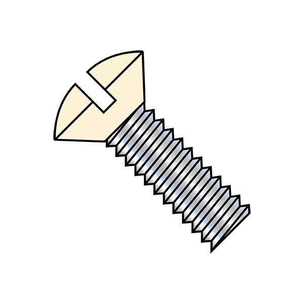 Zoro Select #6-32 x 1-1/4 in Slotted Oval Machine Screw, Zinc Plated Steel, 8000 PK 0620MSOIV - main