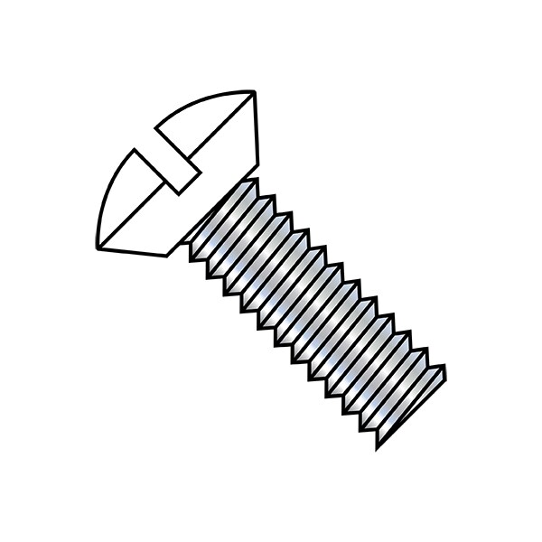 Zoro Select #6-32 x 5/16 in Slotted Oval Machine Screw, Zinc Plated Steel, 10000 PK 0605MSOUWH - main