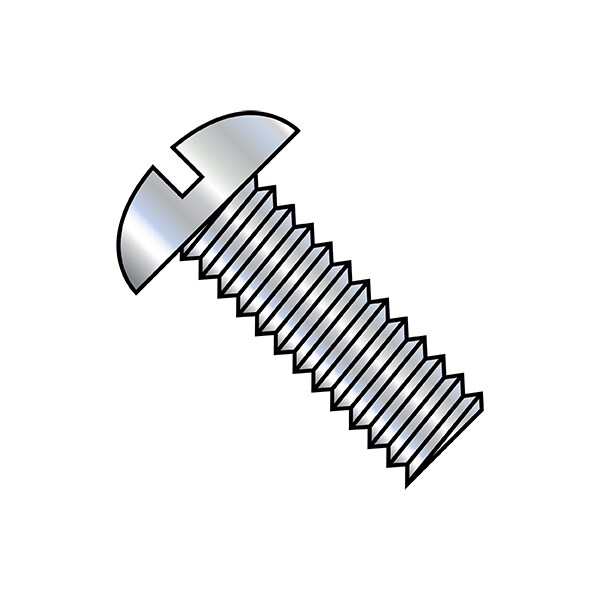 Zoro Select #6-32 x 3 in Slotted Round Machine Screw, Zinc Plated Steel, 1500 PK 0648MSR