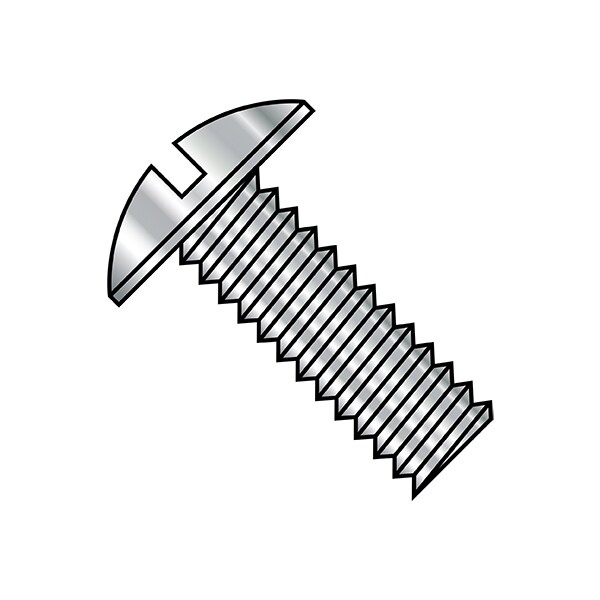 Zoro Select #10-24 x 1 in Slotted Truss Machine Screw, Plain Steel, 2000 PK 1016MST188 - main