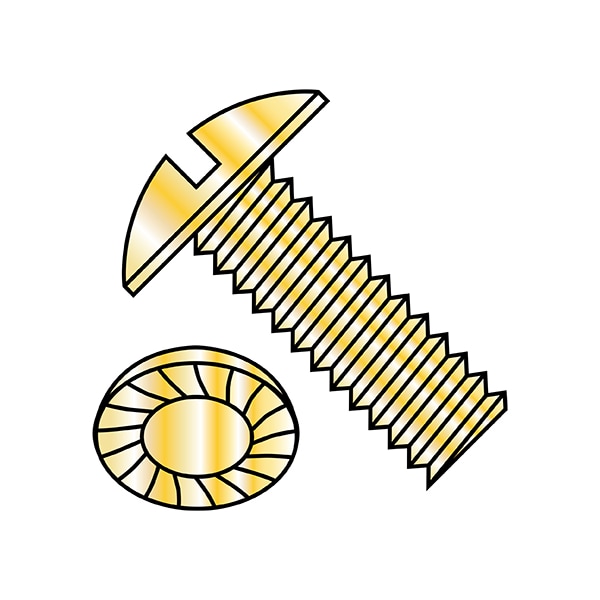 Zoro Select 5/16"-18 x 3/4 in Slotted Truss Machine Screw, Zinc Yellow Steel, 1500 PK 3112MSTSY - main
