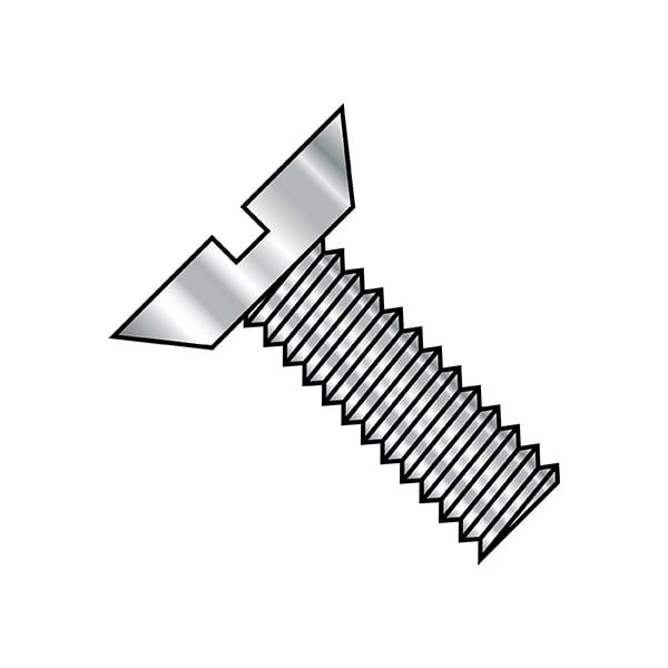 Zoro Select #8-32 x 1/4 in Slotted Flat Machine Screw, Plain Stainless Steel, 5000 PK 0804MSU188 - main