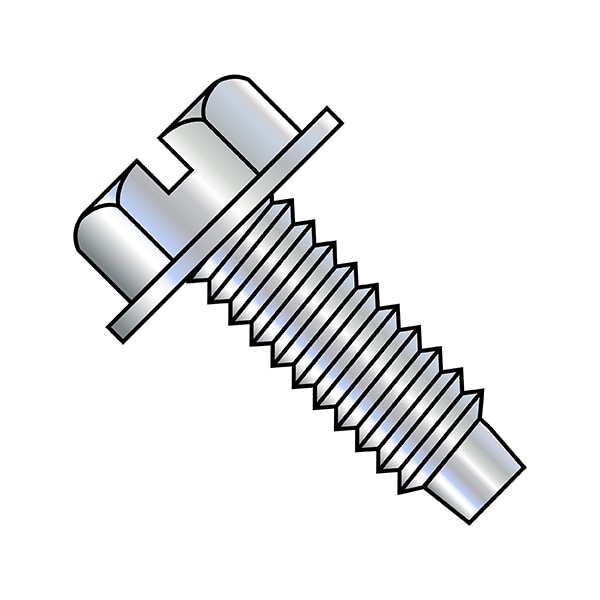Zoro Select 5/16"-18 x 3/16 in Slotted Hex Machine Screw, Zinc Plated Steel, 200 PK 3164MSW3 - main