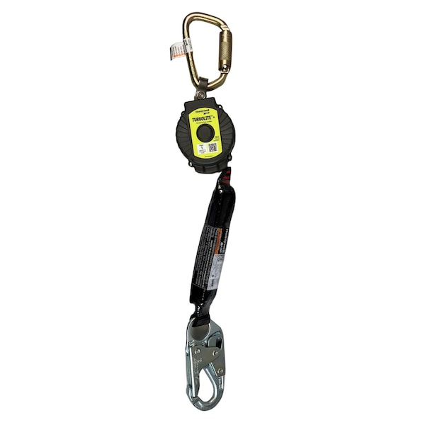 Honeywell Miller TurboLite+ Personal Fall Limiter, 6 ft. Length, Carabiner, Aluminum, 1 Leg(s) MTL-OHW1-08/6FT - main