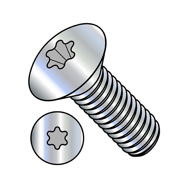 Zoro Select #6-32 x 3/8 in Torx Oval Machine Screw, Zinc Plated