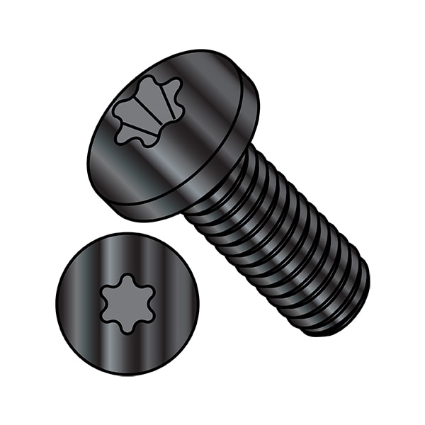 Zoro Select #2-56 x 1/8 in Torx Pan Machine Screw, Black Oxide