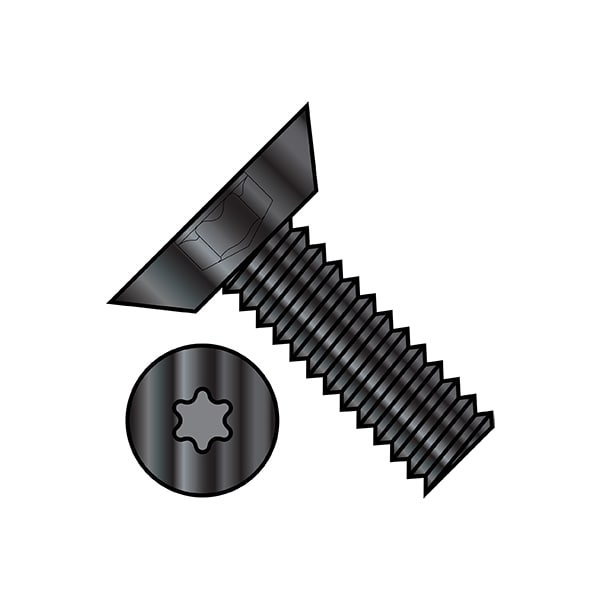 Zoro Select #8-32 x 1/4 in Torx Flat Machine Screw, Black Oxide Steel, 10000 PK 0804MTUB - main