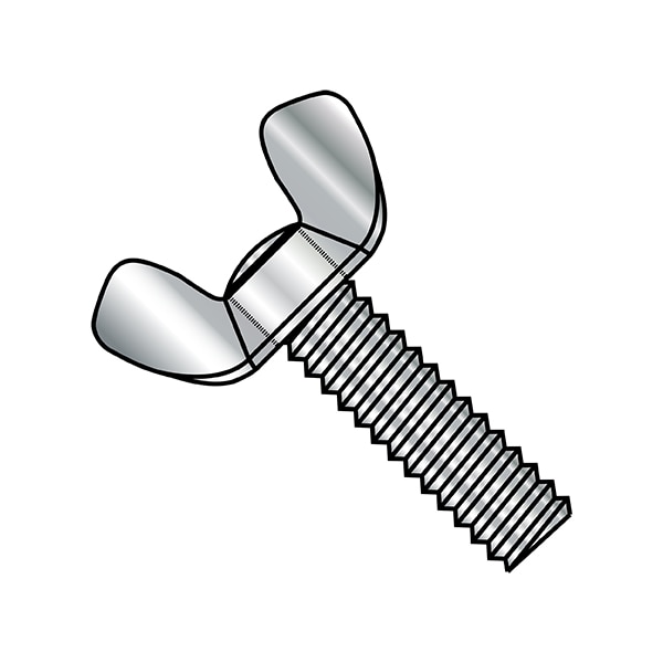 Zoro Select Thumb Screw, M6-1.00 Thread Size, Plain Steel, 25 mm Lg, 300 PK M625WAA2 - main