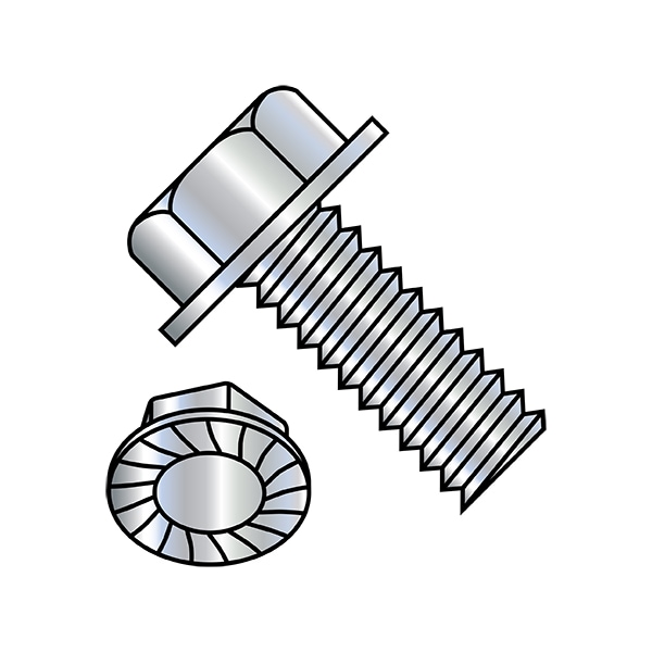 Zoro Select 1/4"-20 x 1 in Hex Hex Machine Screw, Zinc Plated Steel, 2000 PK 1416MWS - main