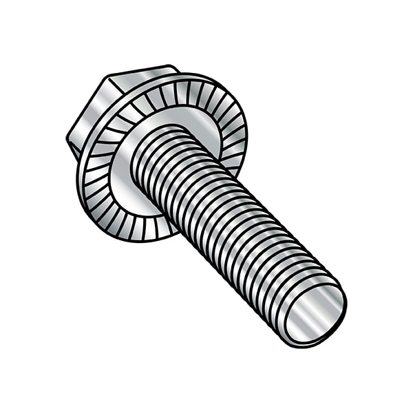 Zoro Select 1/4-20in x 2-1/2in Flange Bolts, 18-8 Stainless, 400