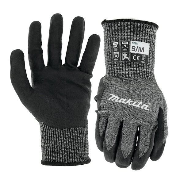 Makita Gloves, Cut Level 7, Nitrile, Small/Med, Cut Level A7 , Dipped , Nitrile , Small/Medium T-04139 - main
