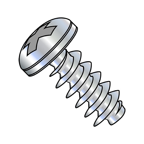 Zoro Select Thread Cutting Screw, M2.2-0.98 x 4.50 mm, Zinc