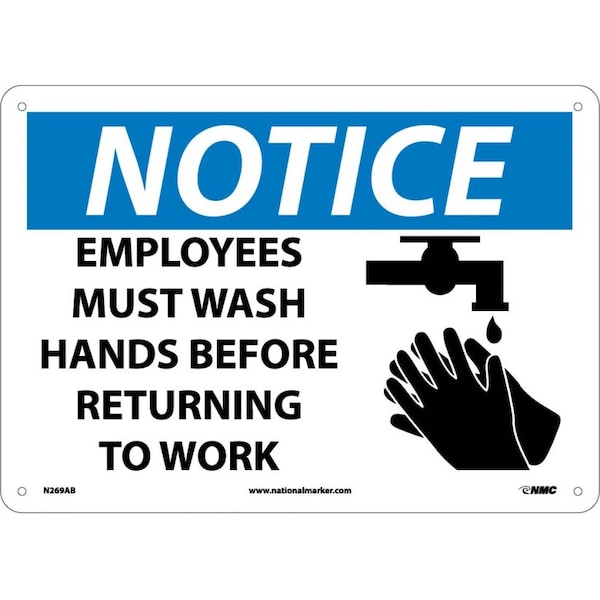 Nmc Notice Employees Must Wash Hands Sign, N269AB N269AB - main