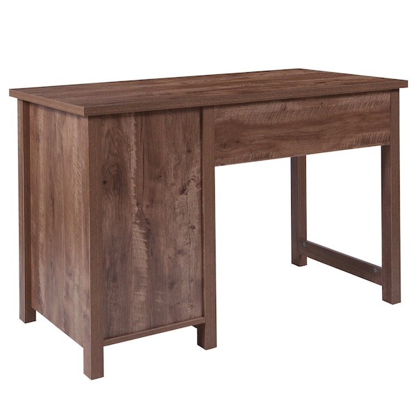 Flash Furniture Computer Desk Computer Desk, Metal Drawers, Oak