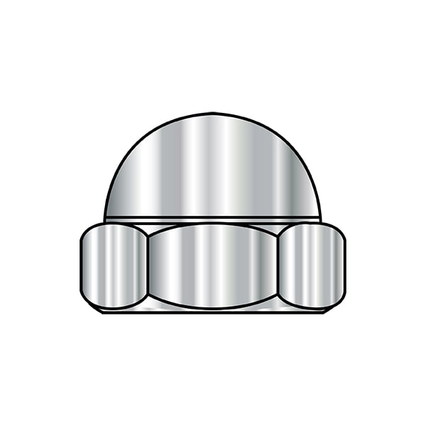 Zoro Select Low Crown Cap Nut, #4-40, Stainless Steel, 0.2 in H, 500 PK 04NC188 - main