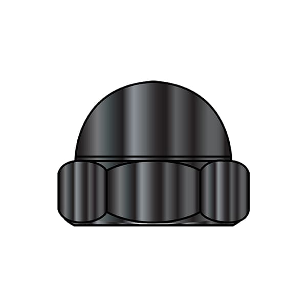 Zoro Select Low Crown Cap Nut, #8-32, Steel, Zinc Plated, 0.26 in H, 2000 PK 08NCBZ - main