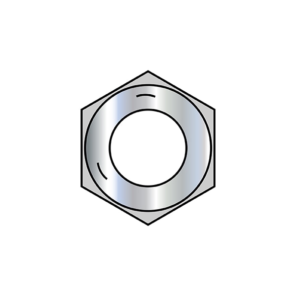 Zoro Select Hex Nut, 1"-8, Steel, Grade 5, Zinc Plated, 55/64 in Ht, 100 PK 100NF5D - main