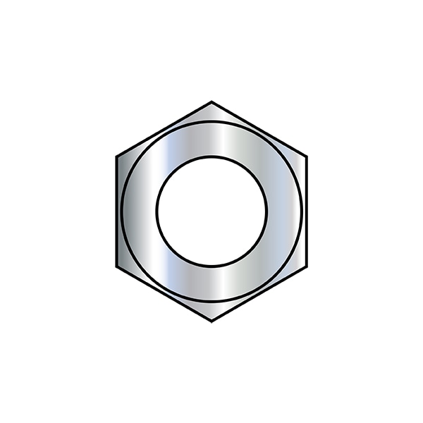 Zoro Select Hex Nut, 1/4"-20, Steel, Grade 2, Zinc Plated, 7/32 in Ht, 5000 PK 14NFD - main