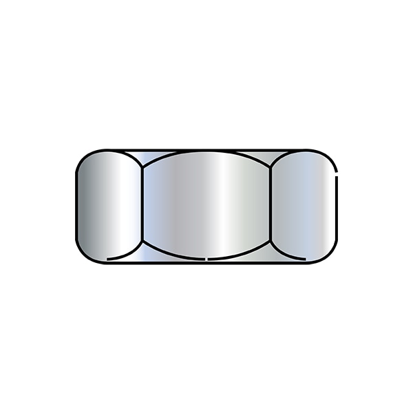 Zoro Select Hex Nut, #2-12, Steel, Zinc Plated, 1-23/32 in Ht, 5 PK 201NF - main