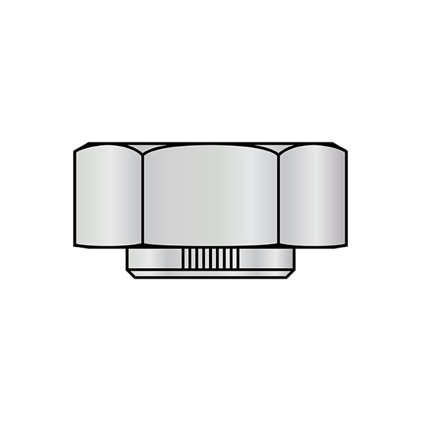 Zoro Select Lock Nut, #2-4.5, Steel, Grade C, Wax, 1.134 in