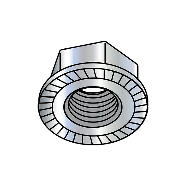 Zoro Select Lock Nut, 9/16"-12, Steel, Case Hardened, Zinc Baked, 0.35 in Ht, 150 PK 56NR