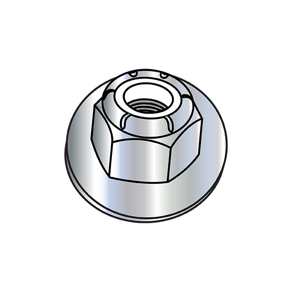 Zoro Select Lock Nut, 1/4"-20, Nylon, Zinc Plated, 0.225 in Ht, 2000 PK 14NSFL - main
