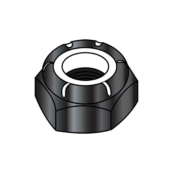 Zoro Select Nylon Insert Lock Nut, #8-32, Nylon, Black Oxide, 0.14 in Ht, 4000 PK 08NSTB - main