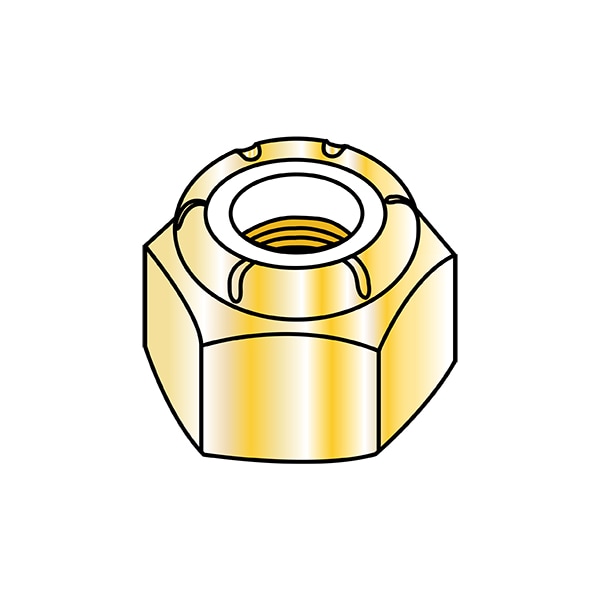 Zoro Select Nylon Insert Lock Nut, 5/8"-11, Nylon, Yellow Zinc, 100 PK 62NSTHY - main