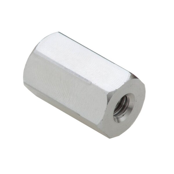 Ampg Coupling Nut, #8-32, Aluminum, Plain, 5/8 in Lg, 3/8 in Hex Wd NUT608832 - main