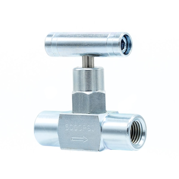 Pic Gauges Needle Valve, 1/4"FxF, Straight, CS, 6K psi NV-CS-1/4-GS-180-FXF - main