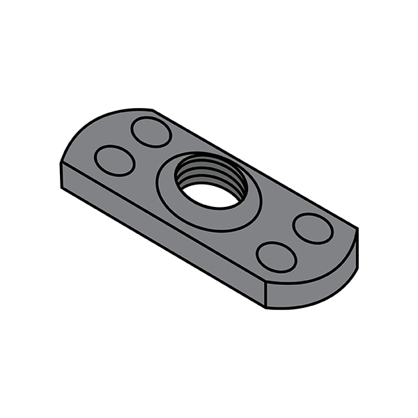 Zoro Select Tab Weld Nut, 1/2"-20, Steel, 1000 PK 51NWP2 - main