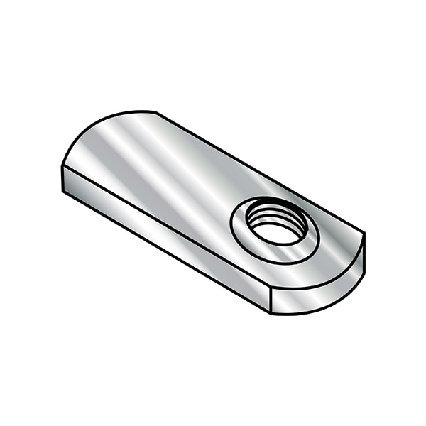 Zoro Select Tab Weld Nut, #8-32, 18-8 Stainless Steel, 0.453 in Wd, 0.64 in Lg, 0.098 in Ht, 1000 PK 08NWS1SS - main