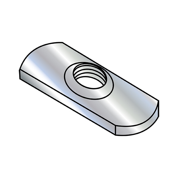 Zoro Select Tab Weld Nut, 1/4"-20, Steel, 0.453 in Wd, 1.015 in Lg, 0.098 in Ht, 1000 PK 14NWS2T - main