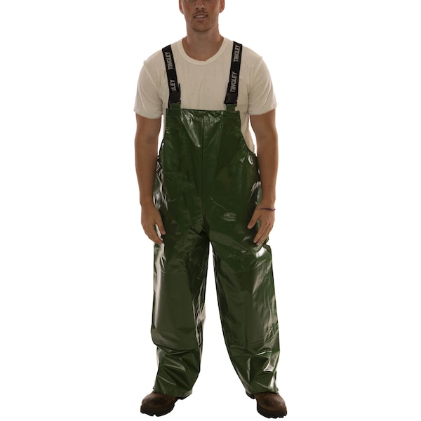 Tingley Rain Bib Overall, Polyurethane, 28 in Inseam, 32 in to 34 in Waist, 0.25 mm Thickness, Green, S O22048 - main