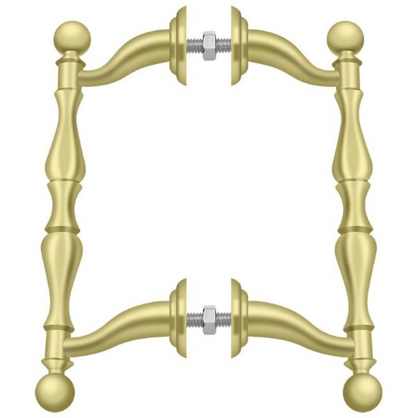 Deltana Off-Set Handle Pull, Back-To-Back Set Bright Brass OHP620U3