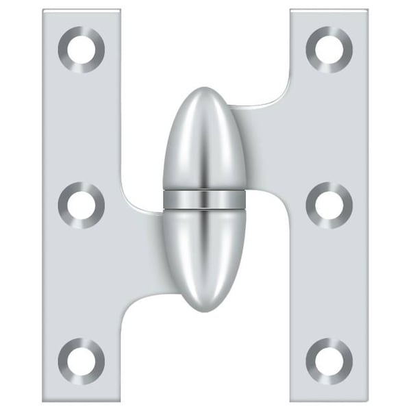 Deltana Bright Chrome Door and Butt Hinge, Holes per Leaf: 3 OK2520U26-L