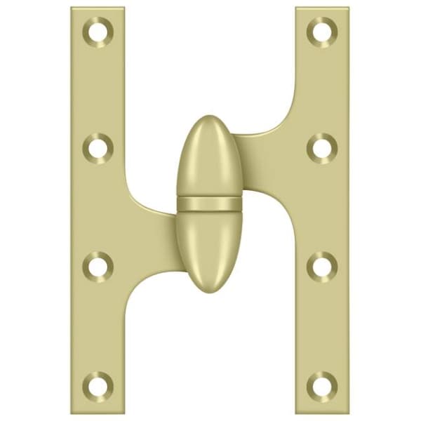 Deltana Bright Brass Door and Butt Hinge OK6040B3UNL-L - main