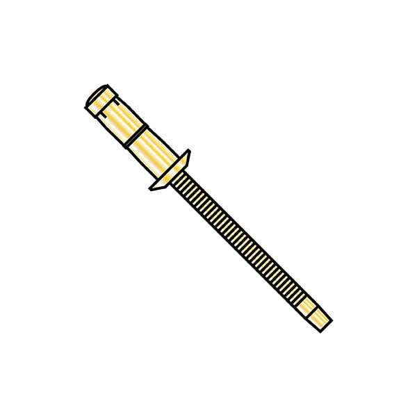 Zoro Select Blind Rivet, Dome Head, 1/4 in Dia., 0.795 in - 0.819 in L, Steel Body, 2000 PK LS65205P - main