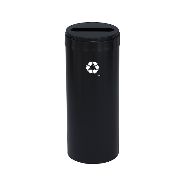Glaro 12 gal Round Recycling Bin, Satin Black P-1232BK-BK-P1 - main
