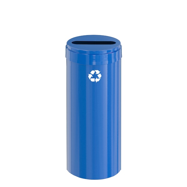 Glaro 12 gal Round Recycling Bin, Blue P-1232BL-BL-P1 - main