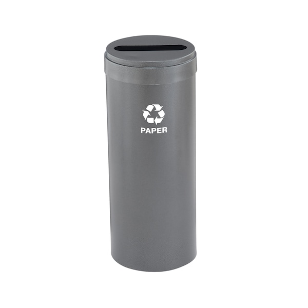 Glaro 12 gal Round Recycling Bin, Silver Vein P-1232SV-SV-P2 - main