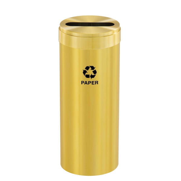 Glaro 15 gal Round Recycling Bin, Satin Brass P-1242BE-BE-P2 - main